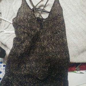 GORGEOUS BLACK AND GOLD GLITTER TANK TOP